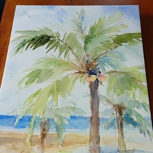 Palm Trees and Beach Art Canvas
